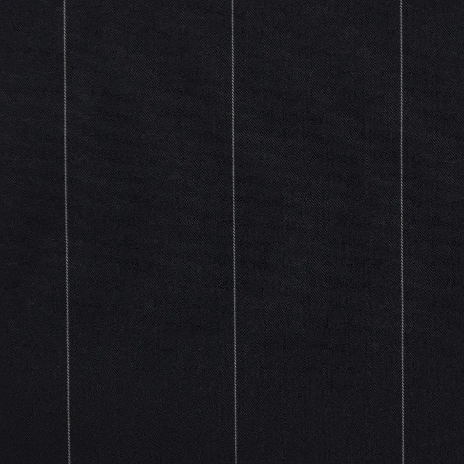 Navy Striped Stretchy Cotton 2418