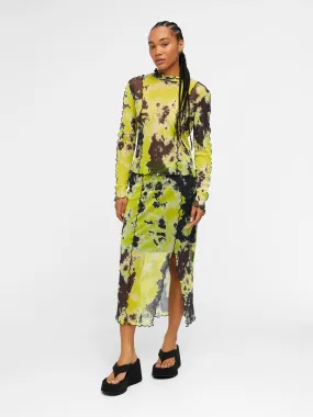 NEPA LONG MESH SKIRT (BLACK/GREEN)