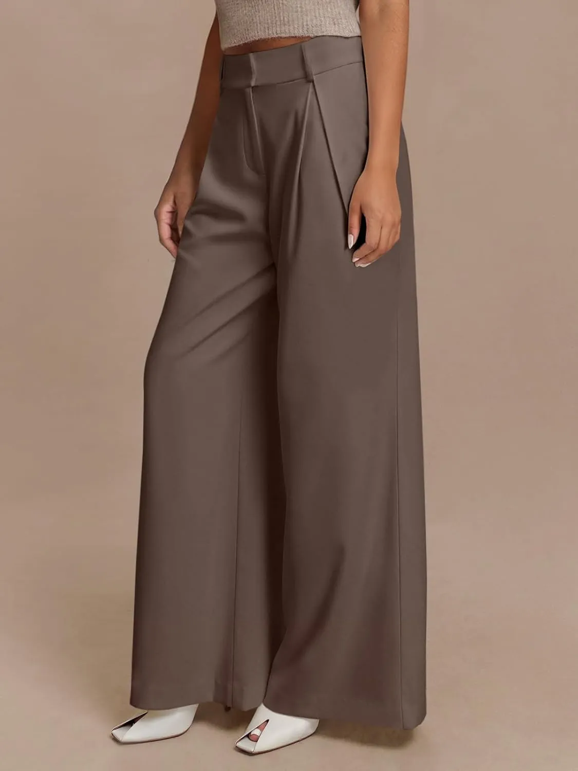 NIMIN High Waisted Dressy Pants for Women Straight Leg Business Casual Work Trousers Office Slacks with Pockets