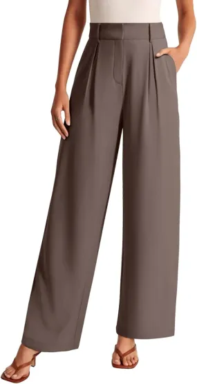 NIMIN High Waisted Dressy Pants for Women Straight Leg Business Casual Work Trousers Office Slacks with Pockets