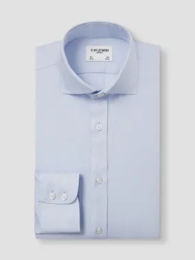 Non-Iron Light Blue Twill Slim Fit Single Cuff Cutaway Collar Shirt