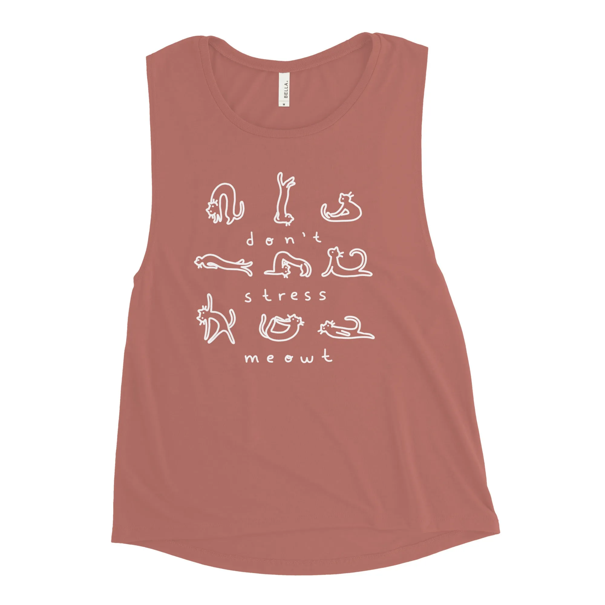 Noodlecat Yoga Poses Ladies’ Muscle Tank S - 2XL