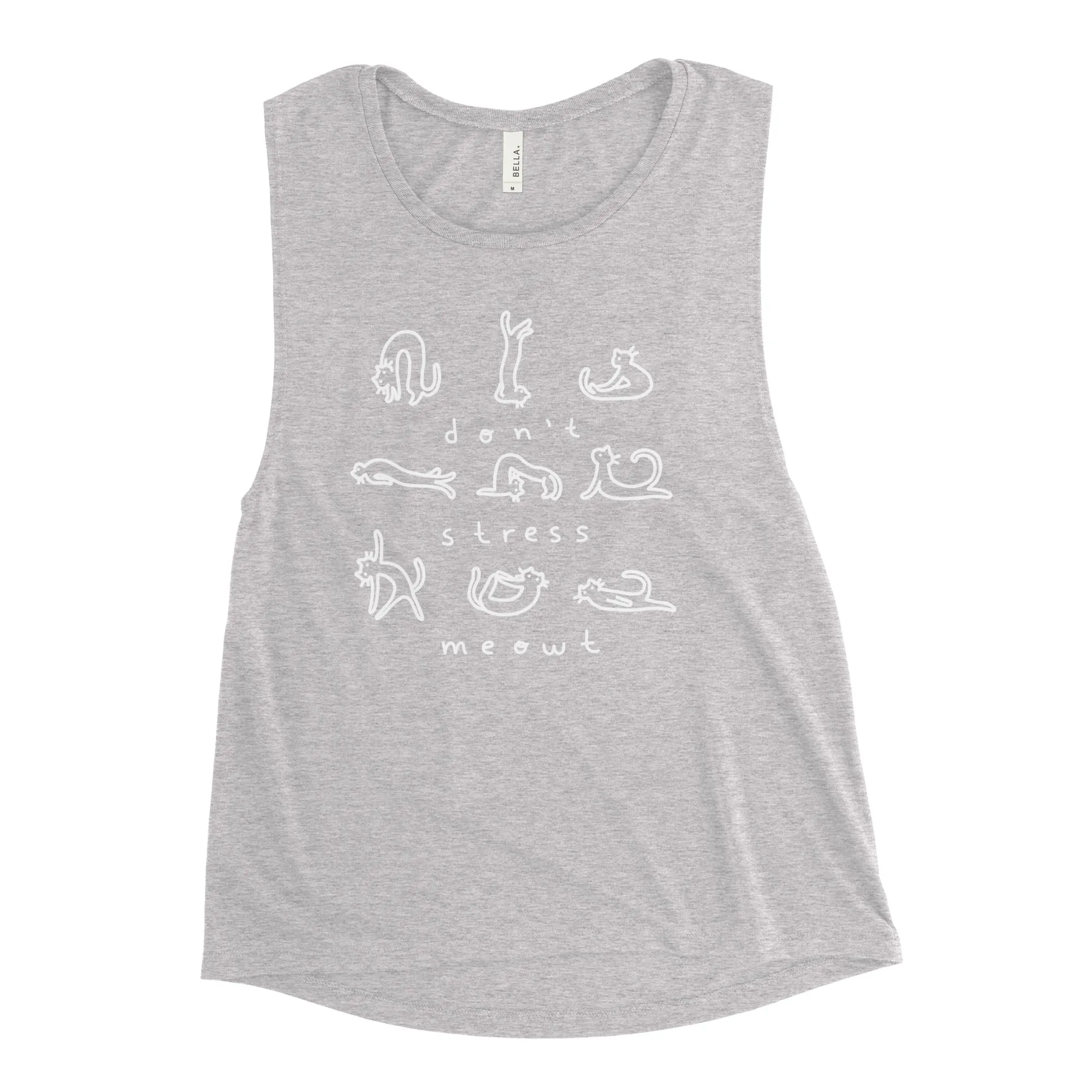 Noodlecat Yoga Poses Ladies’ Muscle Tank S - 2XL