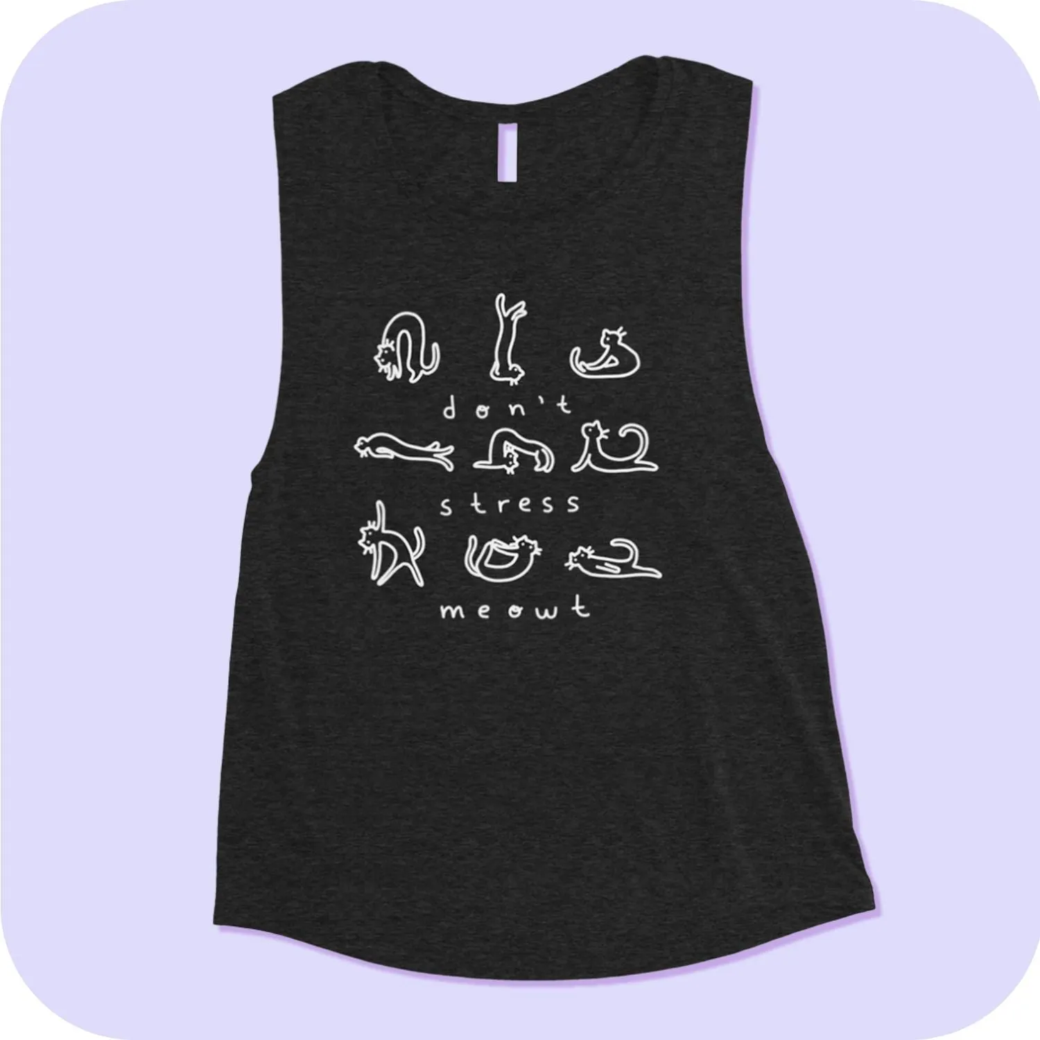 Noodlecat Yoga Poses Ladies’ Muscle Tank S - 2XL