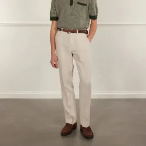 Percival Tailored Linen Trousers in Stone