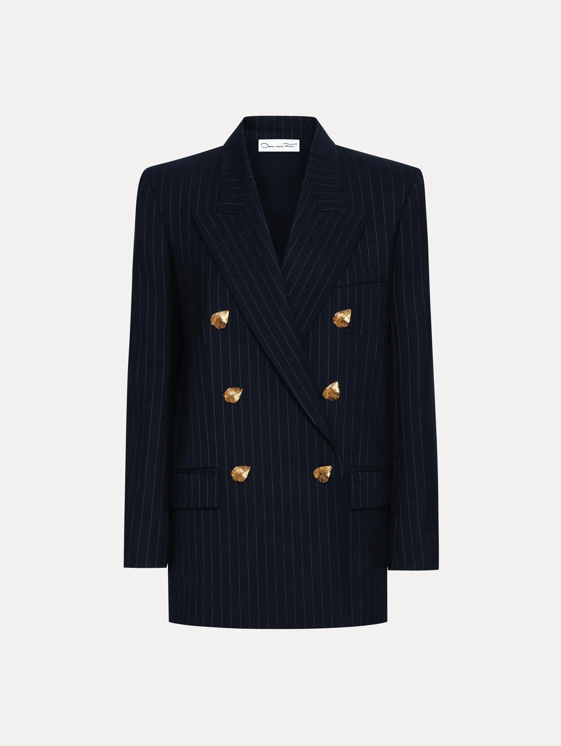 Pinstriped Double-Breasted Jacket