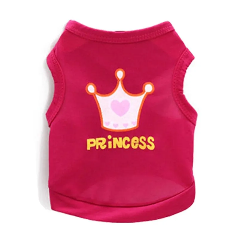 Princess Crown Summer Cotton Breathable Puppy Shirt