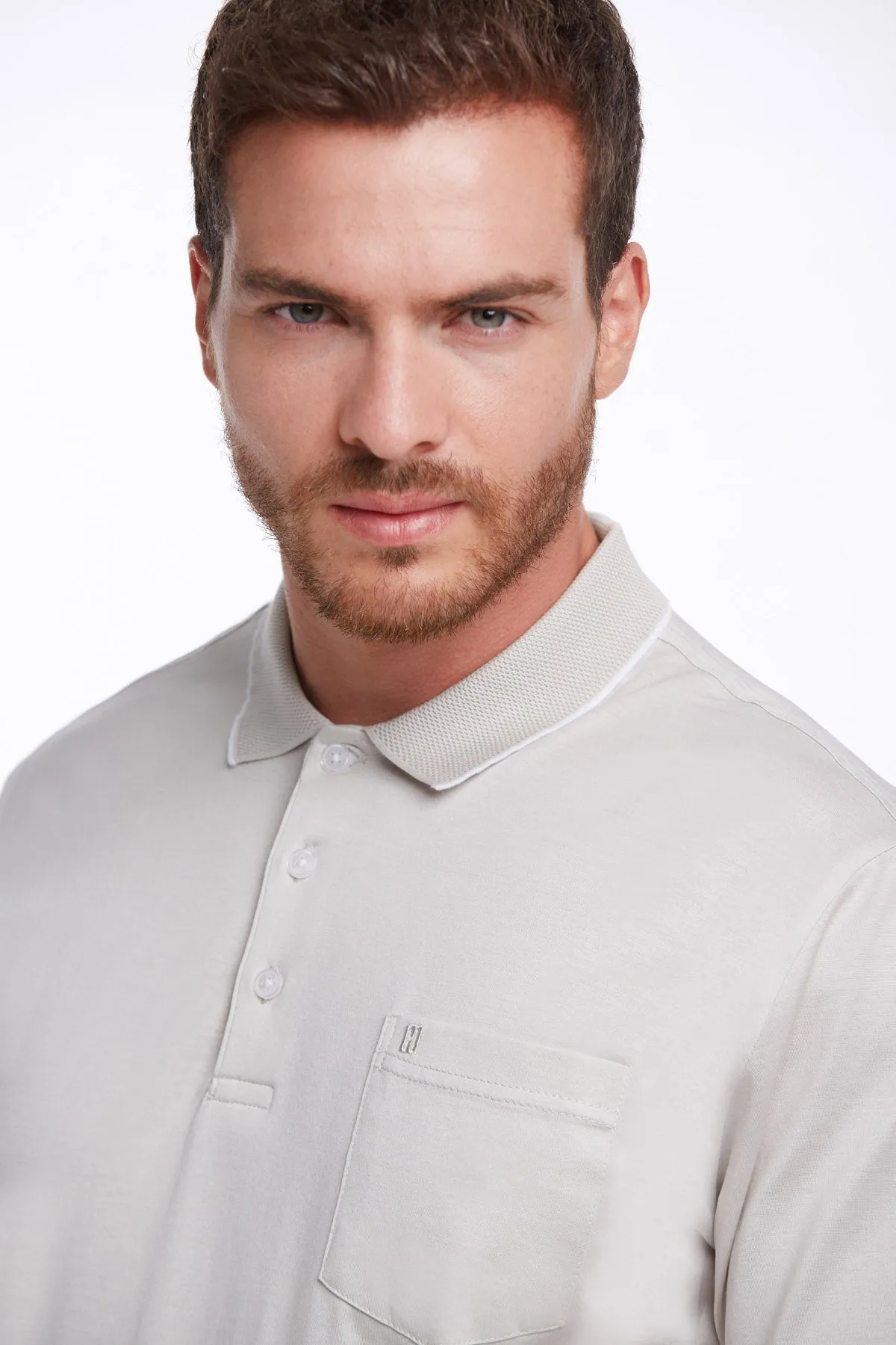 Regular Fit Bone 100% Cotton Polo T-Shirt
