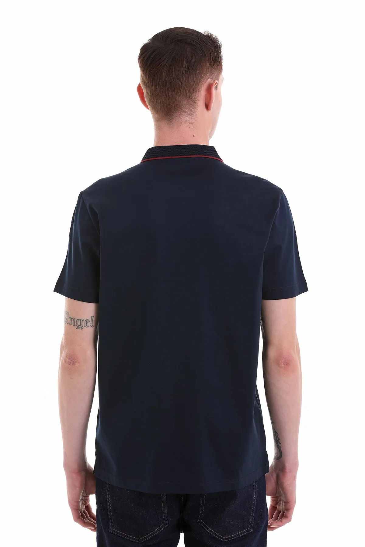 Regular Fit Navy Basic Cotton Polo T-Shirt