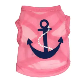 Sailors Anchor Breathable Summer Clothing Puppy Shirt