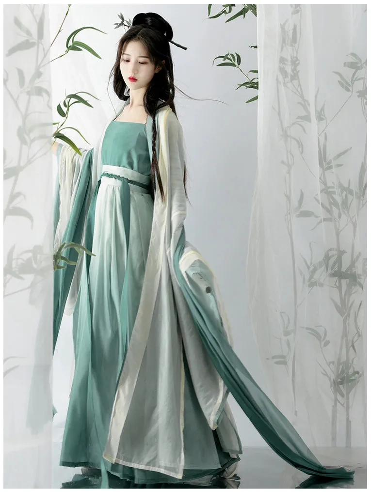 Song Dynasty | Hanfu Women's Green Daily Long Gown Wrap Skirt