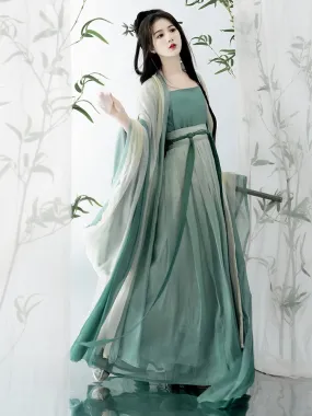 Song Dynasty | Hanfu Women's Green Daily Long Gown Wrap Skirt