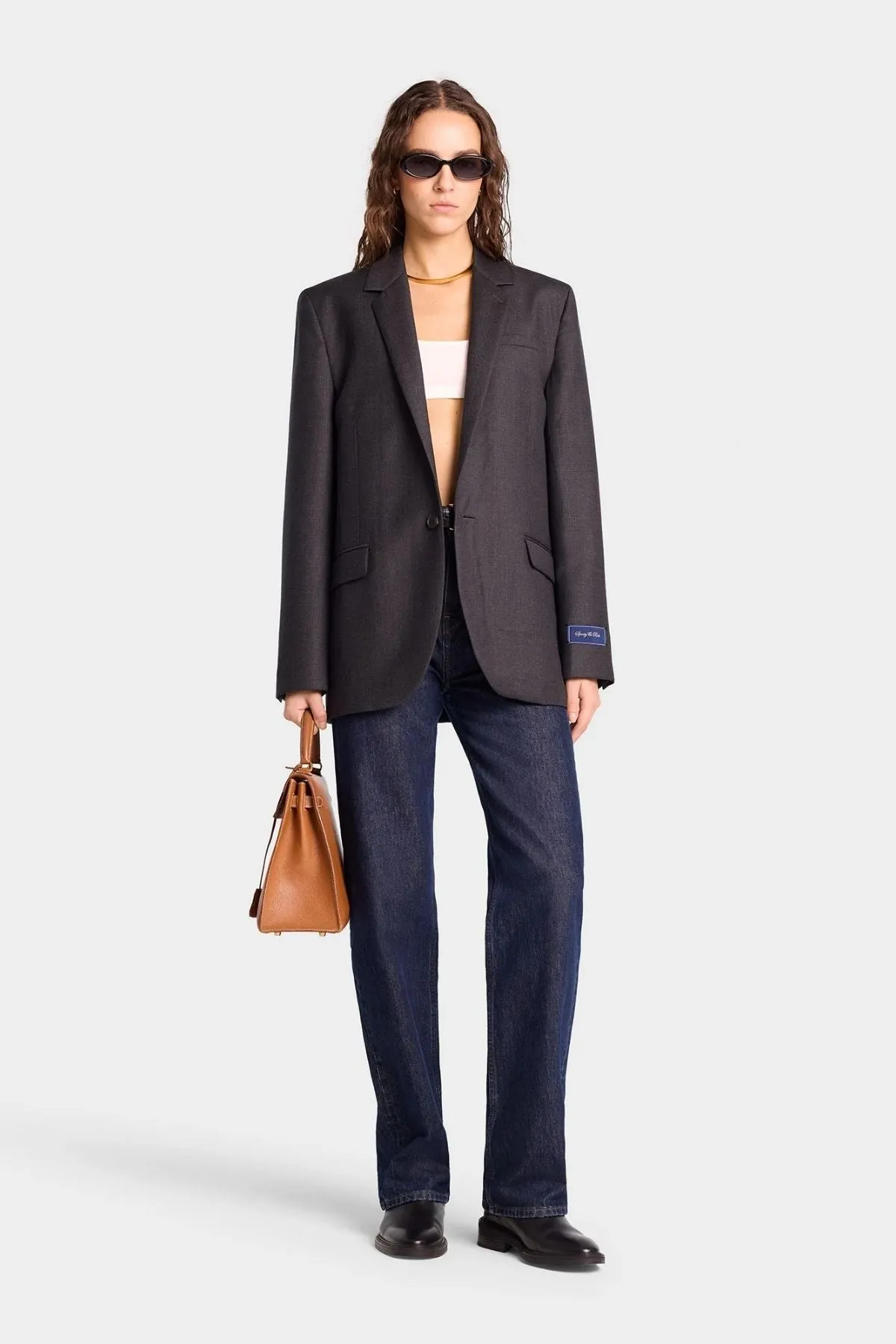 Sporty & Rich Friars Tailored Blazer - Grey Check