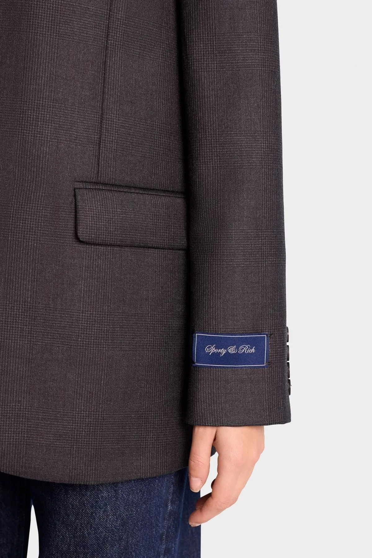 Sporty & Rich Friars Tailored Blazer - Grey Check