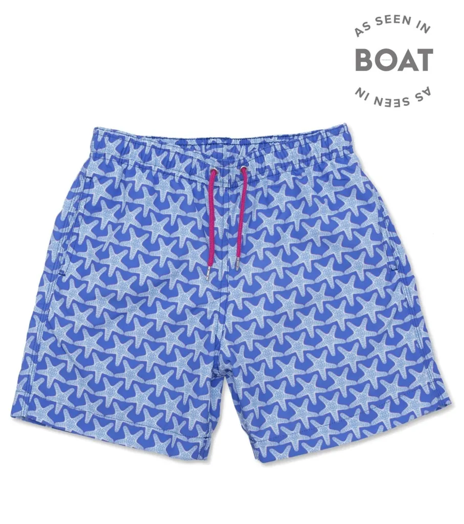 Starfish Swim Shorts - Bright Blue/Pale Blue