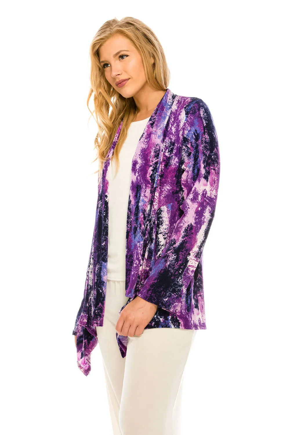 Stretchy Print Mid Cut Jacket Long Sleeve Print Plus, 4028BN-LXP1-W170