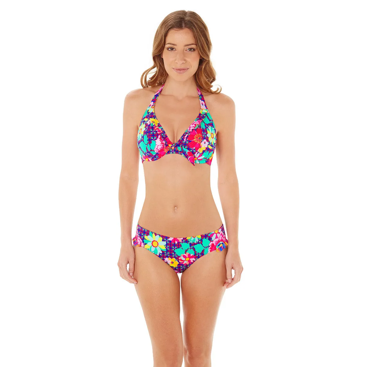 Sun Kiss Floral Print Low Rise Frill Bikini Brief Pant - Lepel Swim