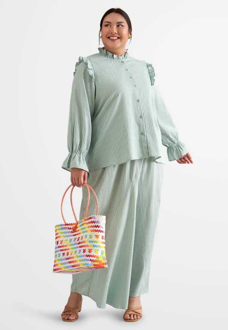 Suri Modern Striped Kurung Set