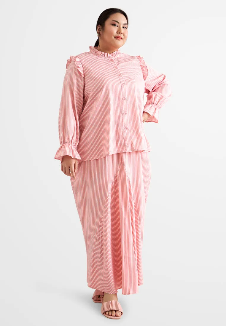 Suri Modern Striped Kurung Set