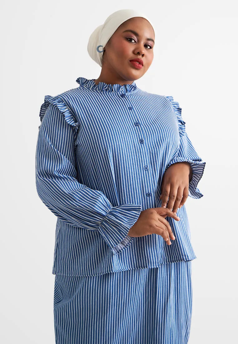 Suri Modern Striped Kurung Set