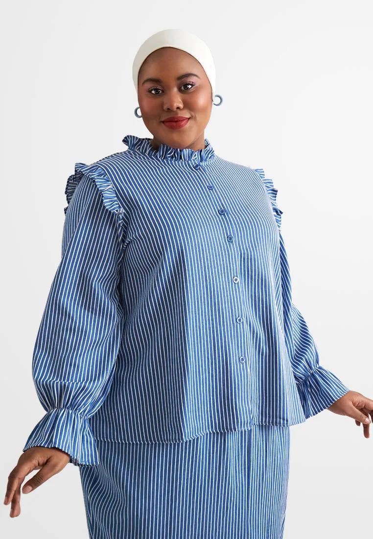 Suri Modern Striped Kurung Set