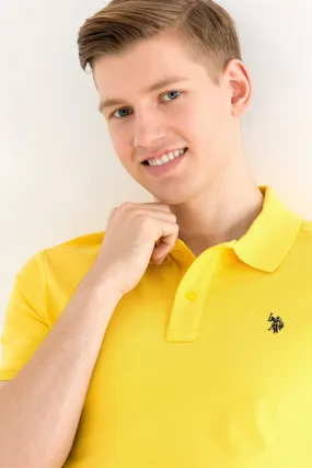 US Polo Assn. Men Polo Shirt Single Color Horse Amber VR094 USPOM171 USPA