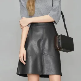Victoria  High-Waist Leather Skirt
