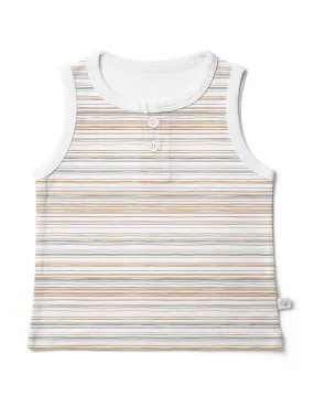 Viscose Bamboo Organic Cotton Tank Top - Boardwalk Stripe
