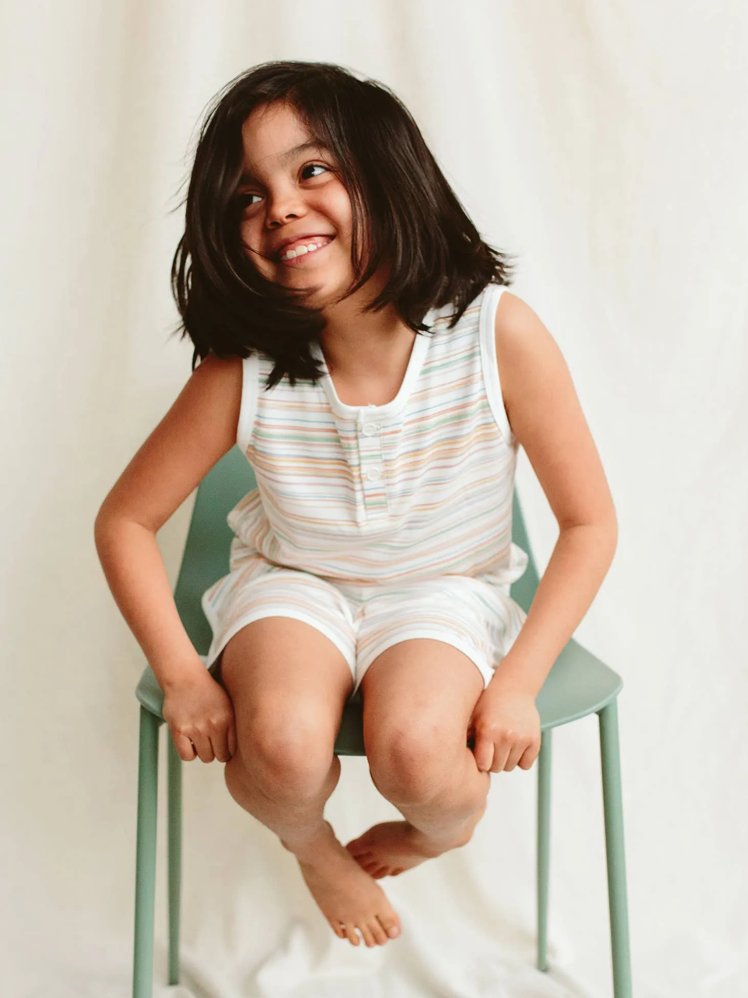 Viscose Bamboo Organic Cotton Tank Top - Boardwalk Stripe