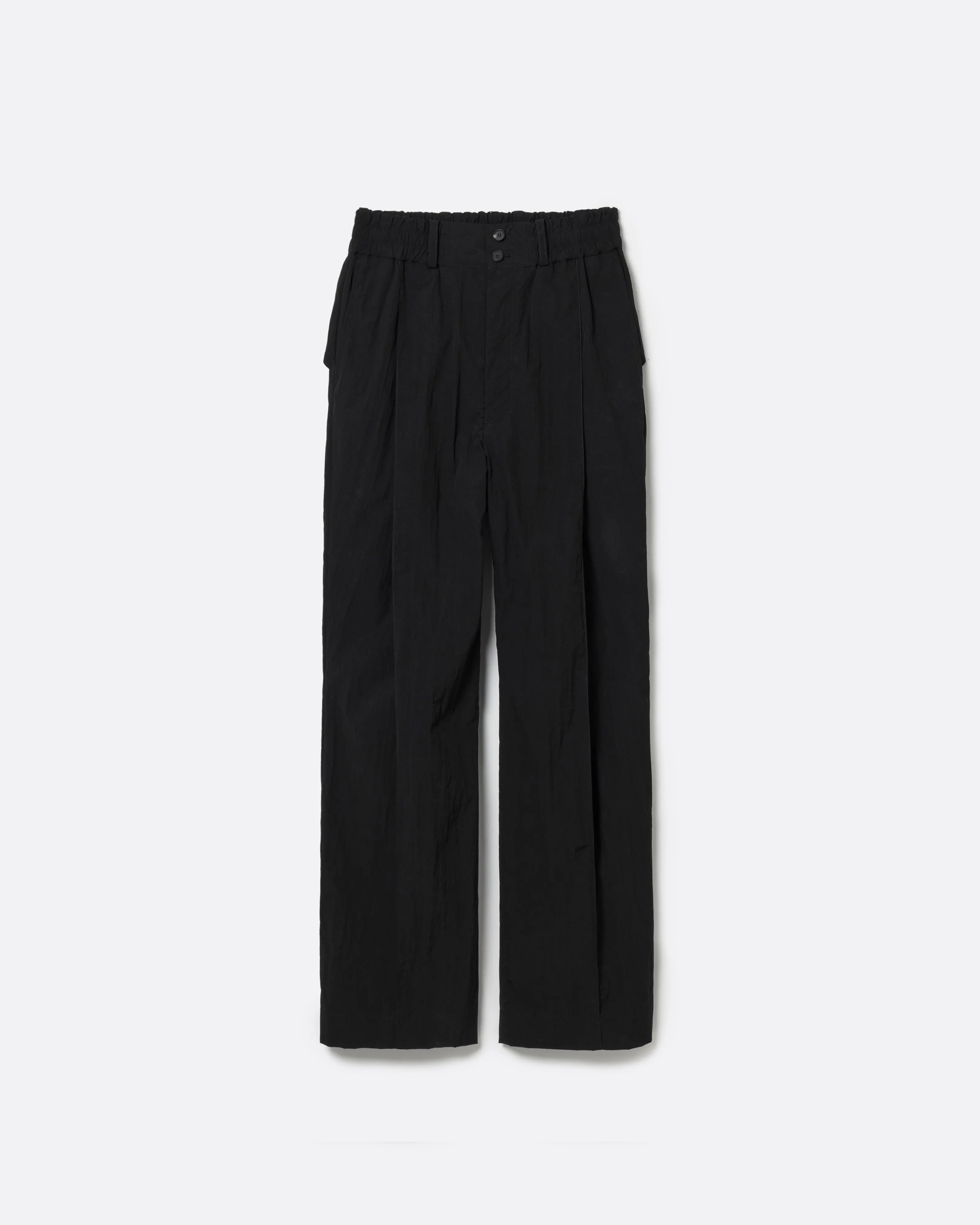 WASHER NYLON PINTUCK EASY TROUSERS .13【BLACK】