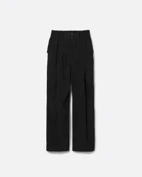 WASHER NYLON PINTUCK EASY TROUSERS .13【BLACK】