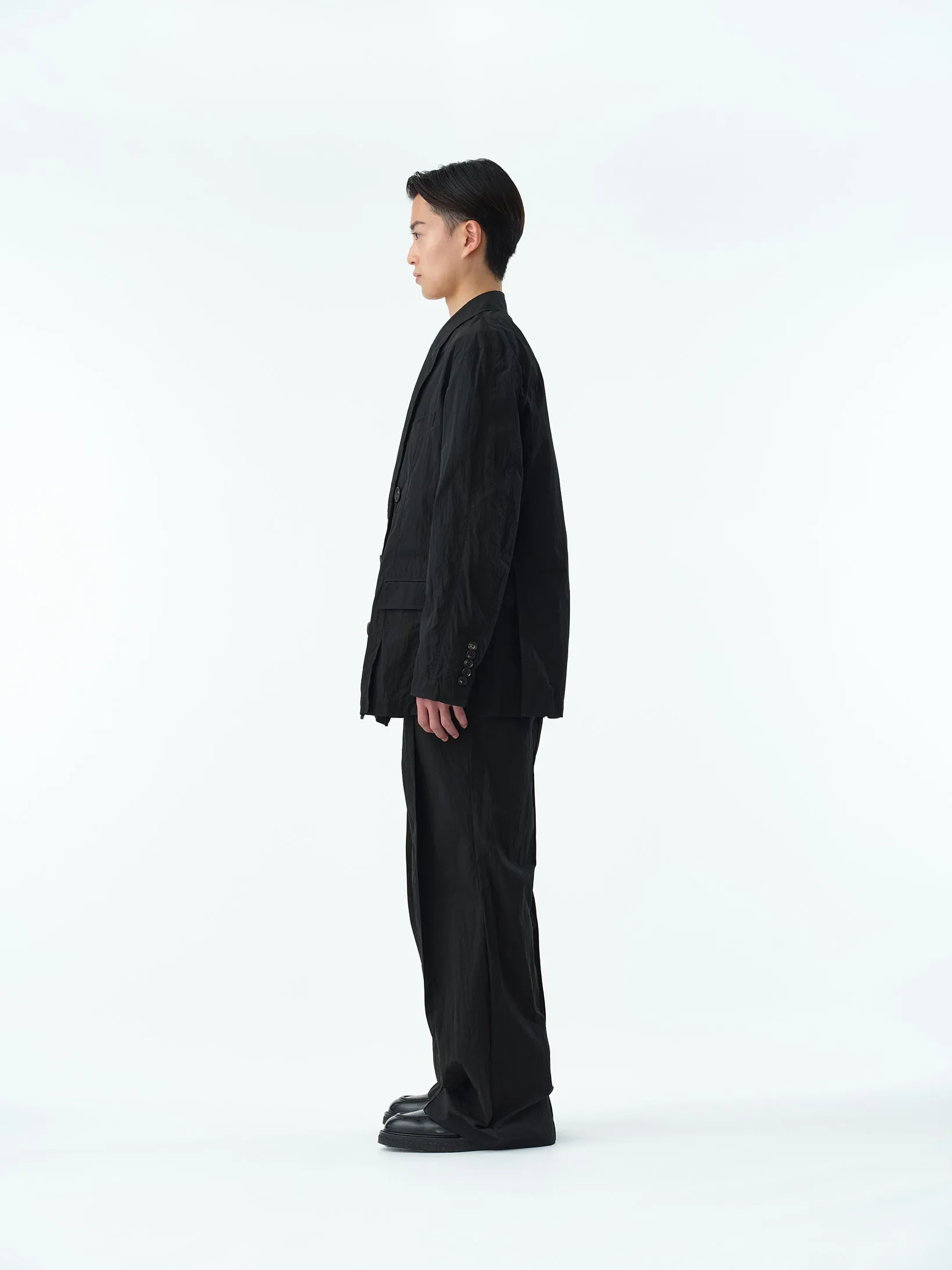 WASHER NYLON PINTUCK EASY TROUSERS .13【BLACK】