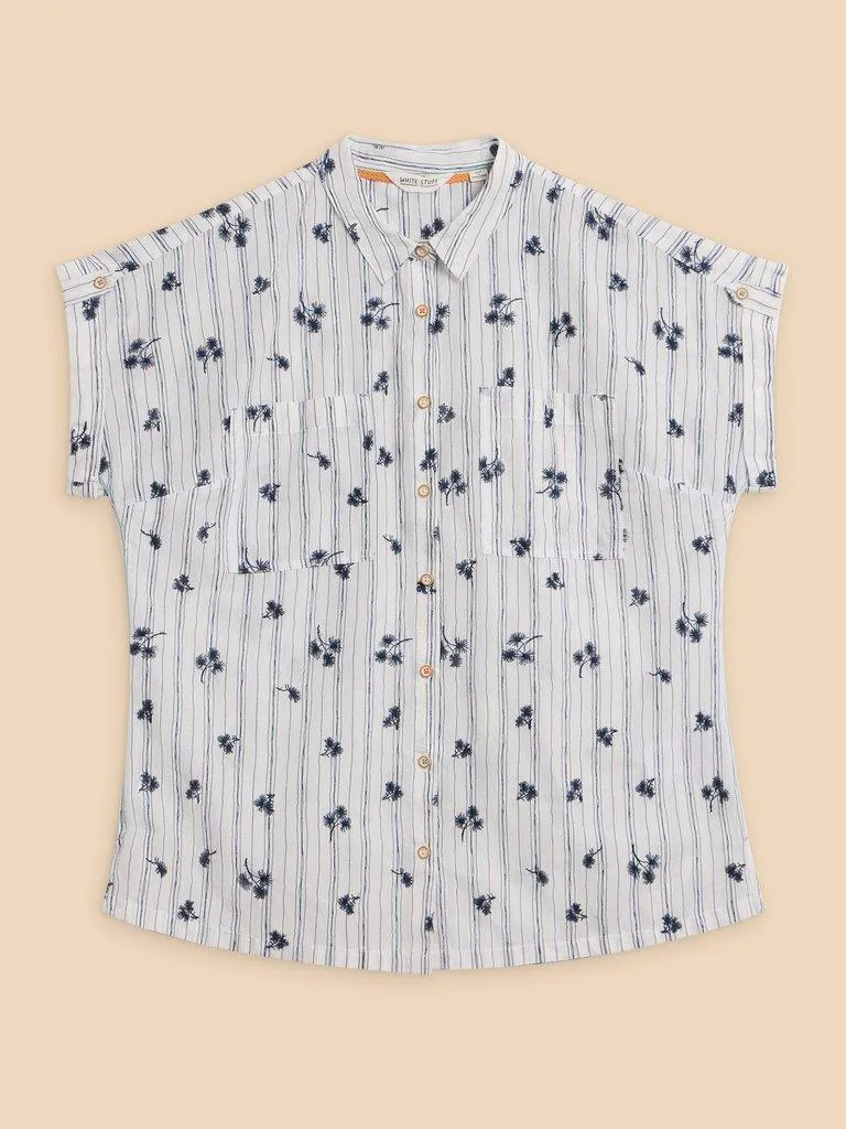 White Stuff Ellie Stripe Embroidered Shirt