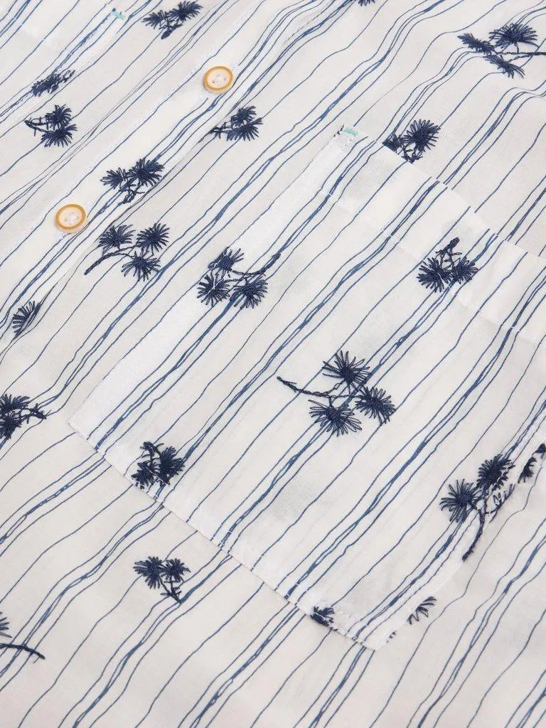 White Stuff Ellie Stripe Embroidered Shirt