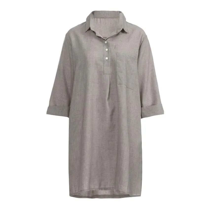 Women's Autumn Casual Cotton Loose Dress With Pockets