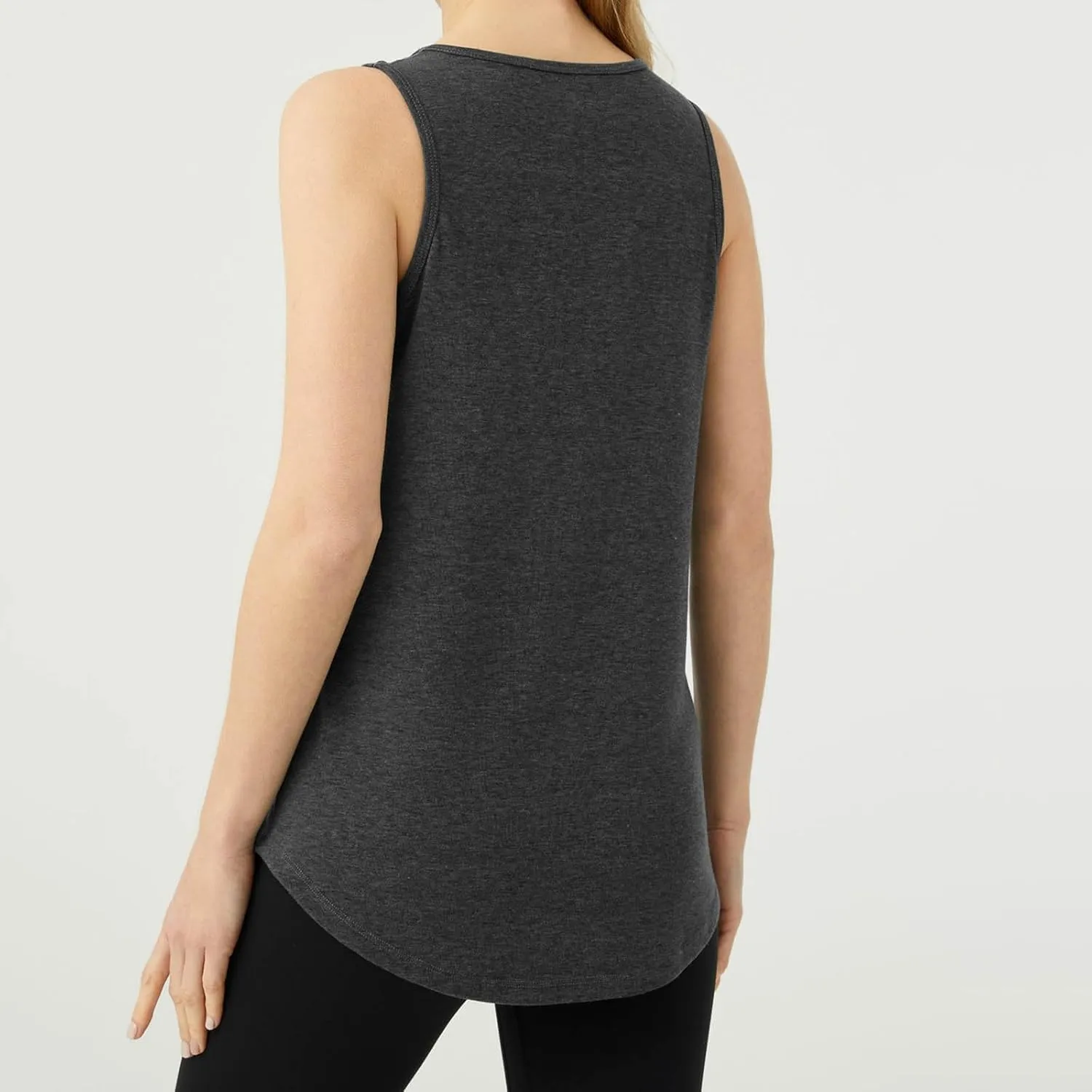 Women's Solid Quick Dry Sports Workout Tank Tops, Summer Lightweight Comfy Casual Undershirt with Irregular Ruffle Hem