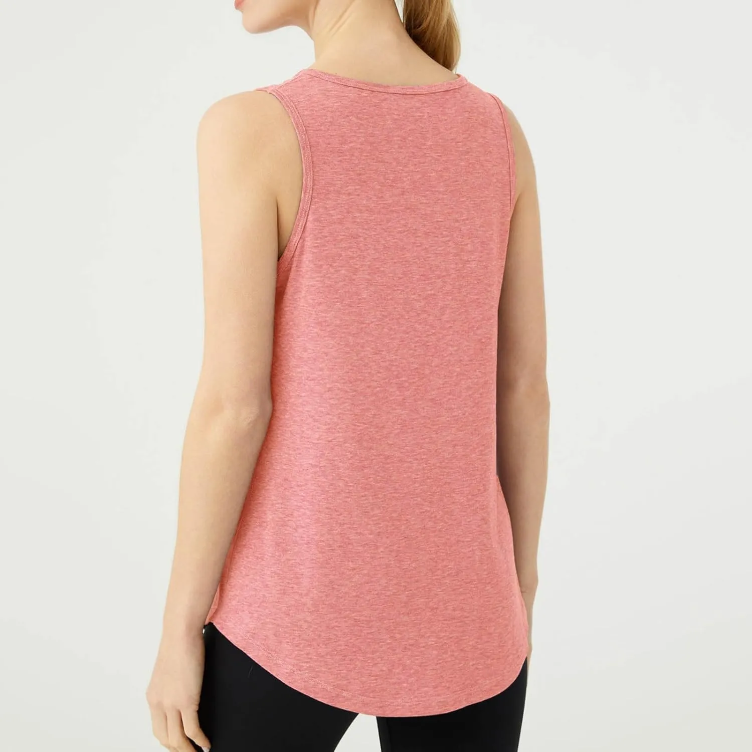 Women's Solid Quick Dry Sports Workout Tank Tops, Summer Lightweight Comfy Casual Undershirt with Irregular Ruffle Hem