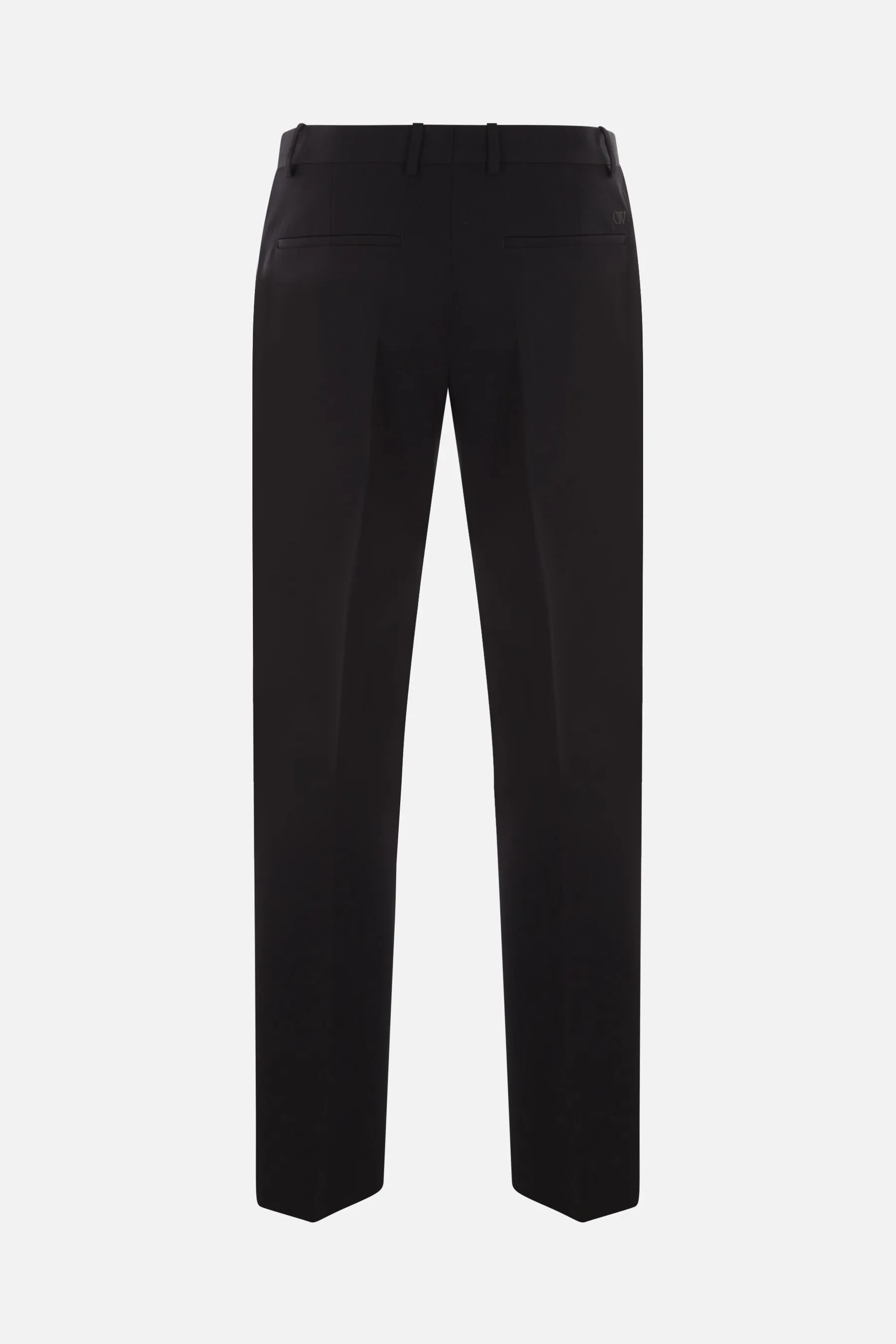 Zip-Detail Tailored Wool Trousers