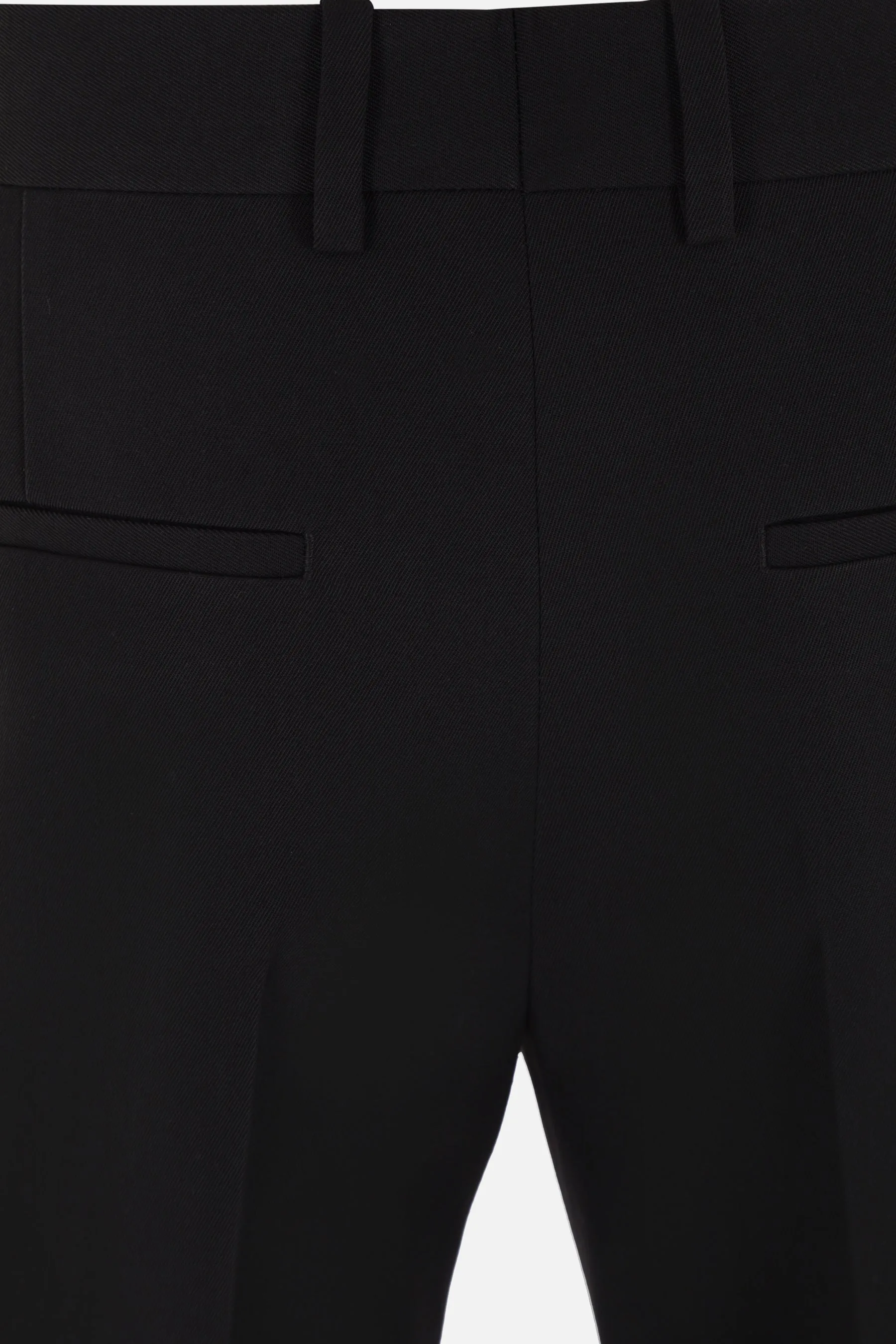Zip-Detail Tailored Wool Trousers